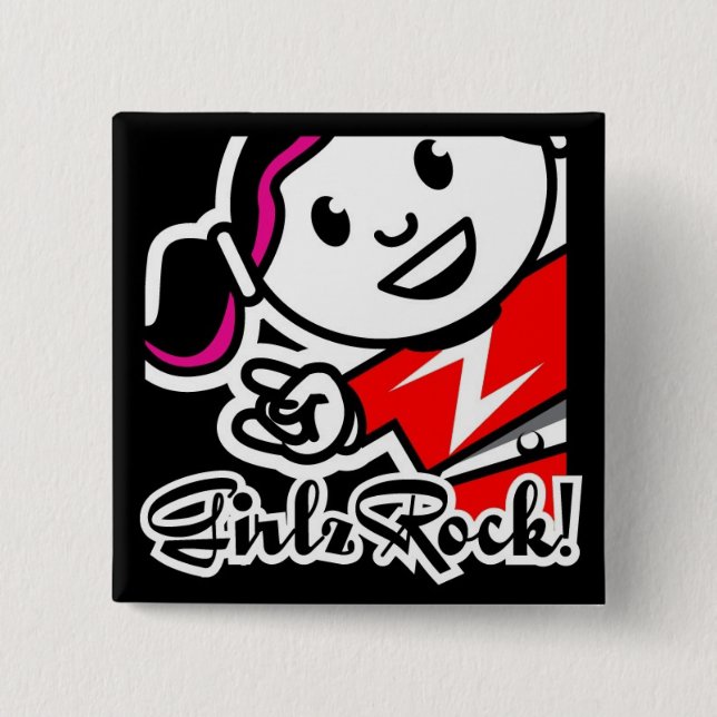 GirlzRock! Knopf Button (Vorderseite)