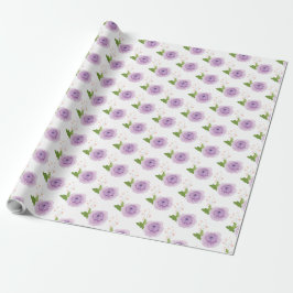 Giro Lila Watercolor Blume Garden Geschenkpapier