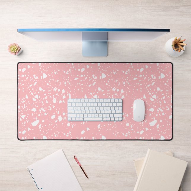 Giro Pastel Pink Abstrakt Terrazzo Muster Schreibtischunterlage (Büro 1)
