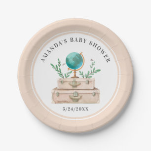 Giro World Travel Suitcase Baby Dusche Party Food Pappteller