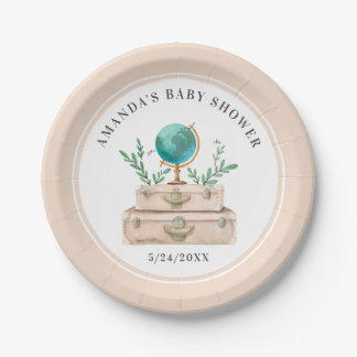 Giro World Travel Suitcase Baby Dusche Party Food Pappteller