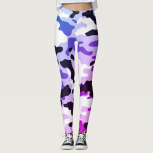 Giron in Fashion Lila Blue Black & White Army Leggings