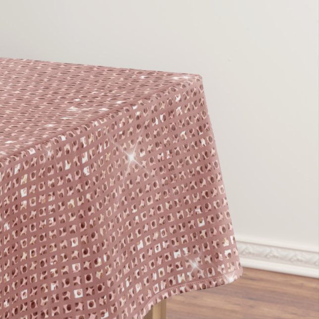 Girona Modern Rose Gold Glitzer Rosa Split Tischdecke (Beispiel)