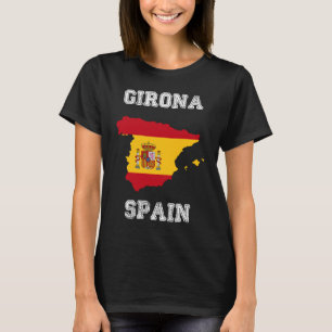 Girona Spanien Vintag Spanien Flaggenkarte T-Shirt
