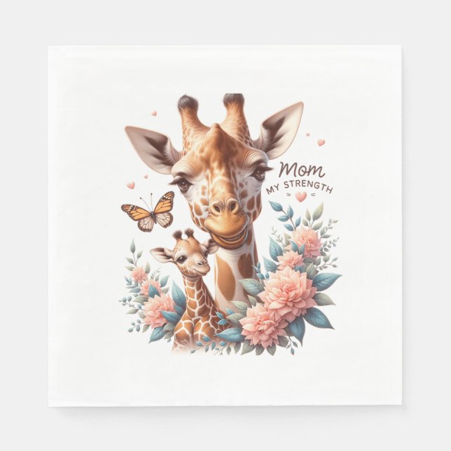 Girrafe Mütter Day Serviette (Vorderseite)