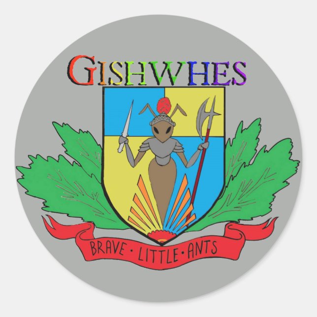 Gishwhes Brave Little Ants Aufkleber grau (Vorderseite)