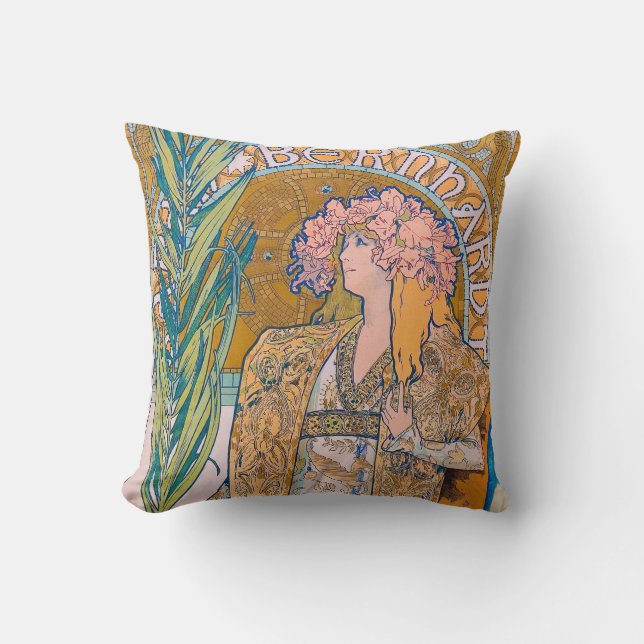 Gismonda, Sarah Bernhardt, Mucha Kissen (Vorderseite)