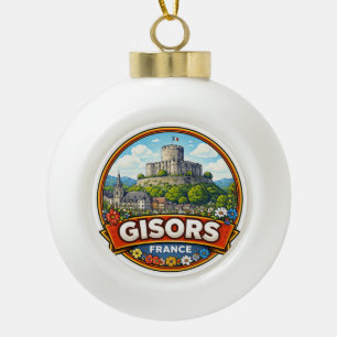 Gisors Frankreich  Keramik Kugel-Ornament