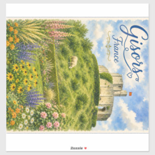 Gisors Frankreich Schloss Normandie Aquarell Aufkleber