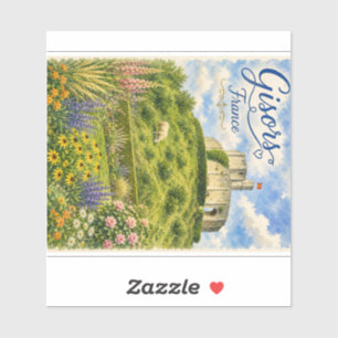 Gisors Frankreich Schloss Normandie Aquarell Aufkleber