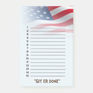 "Git äh erfolgte" Liste - amerikanische Flagge Post-it Klebezettel