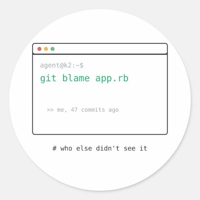 git blame (ich vor 47 Commits) - Dev Sticker Gesch (Vorderseite)