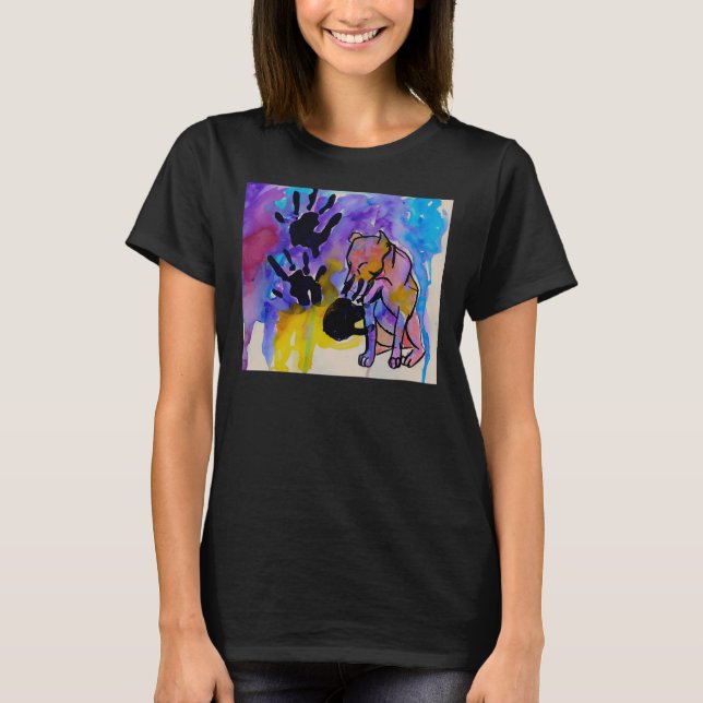 Git Bull Handdruck T-Shirt (Vorderseite)