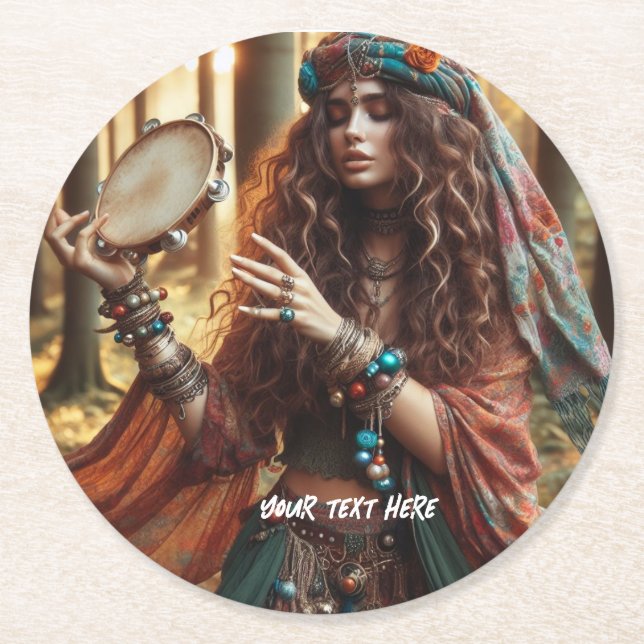 Gitana Runder Pappuntersetzer (Vorderseite)