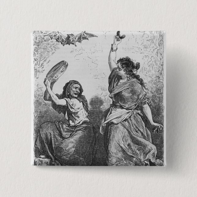 Gitana von Granada, welches das zorongo tanzt Button (Vorderseite)