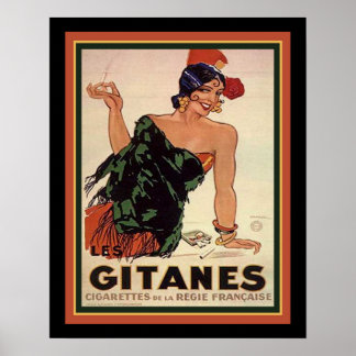 Gitanes 1931 Art Deco Zigarettenanzeige Poster