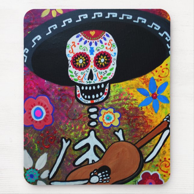 Gitarero Serenata Dia de Los Muertos Mousepad (Vorne)