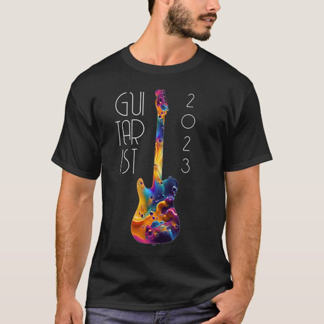 GITARIST 2023 FARBBIGE GITARBEN-GIFT T-Shirt (Vorderseite)