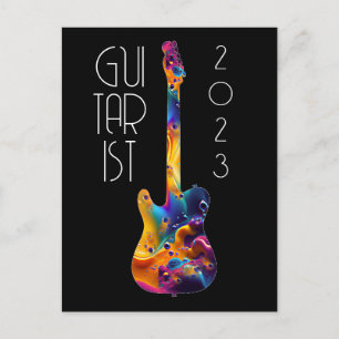 GITARIST 2023 FARBIGE GITARRENBAND GESCHENK POSTKARTE