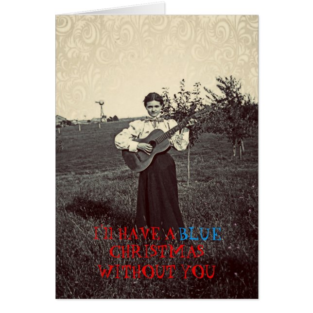 Gitarre 1890, die Frauen-Weihnachtskarte (Vorne)