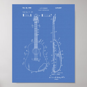 Gitarre 1969 Patent Art Blueprint Poster