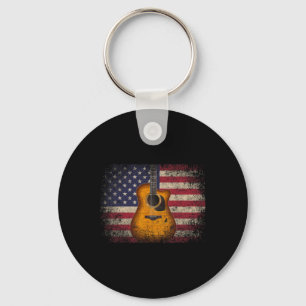 Gitarre 4. Juli-Geschenk Amerikanische Flagge USA Schlüsselanhänger
