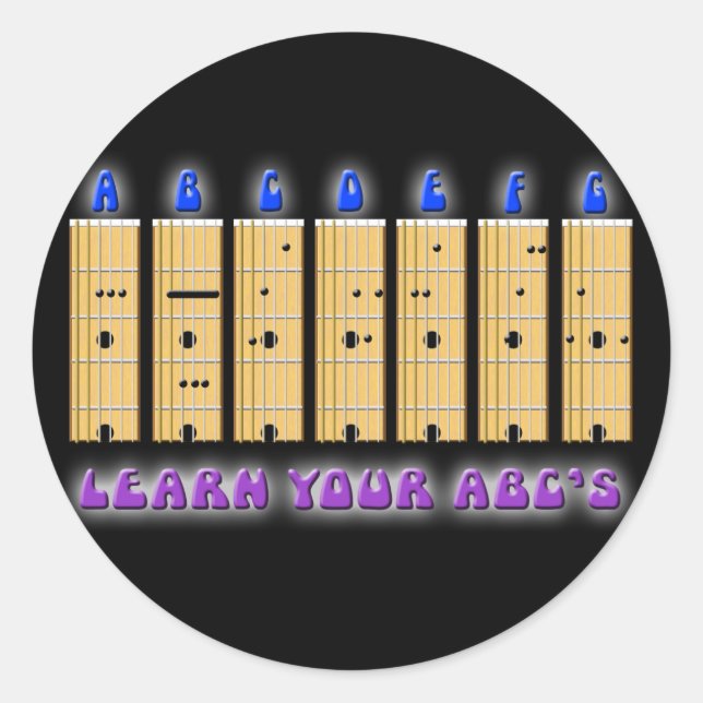 Gitarre ABCs Sticker (Vorderseite)