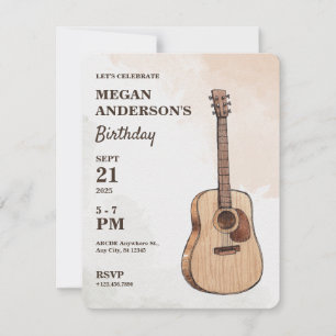 Gitarre Acoustic Art Einladung