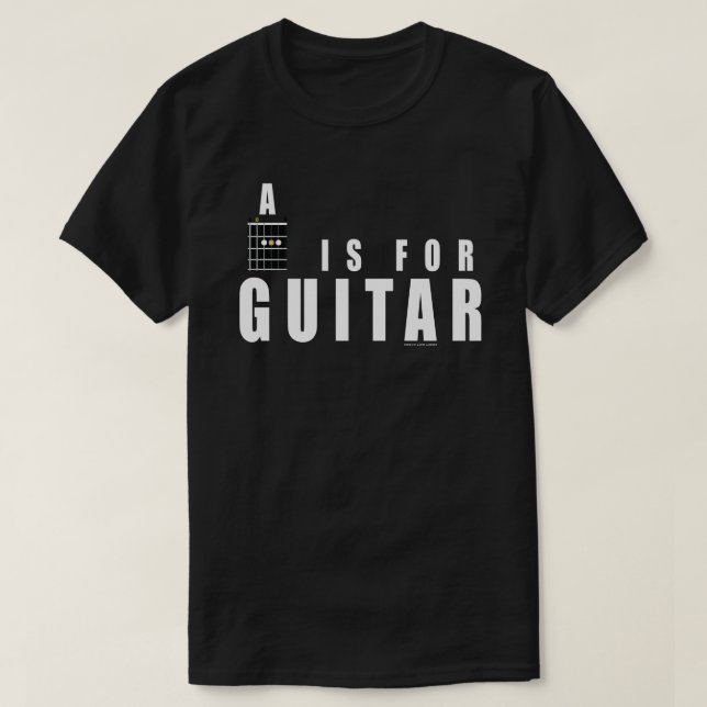 Gitarre Akkord A ist für Gitarre T-Shirt (Design vorne)