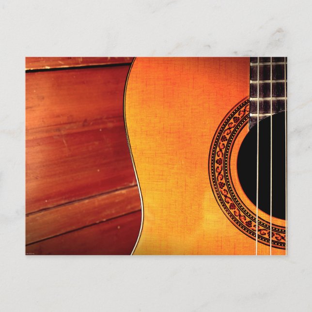 Gitarre akustisches Musikinstrument Postkarte (Vorderseite)