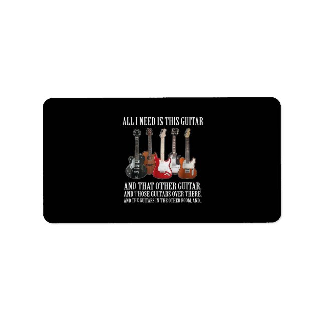 Gitarre | Alles, was ich brauche, ist diese Gitarr Adressaufkleber (Vorne)