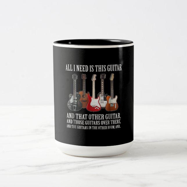 Gitarre | Alles, was ich brauche, ist diese Gitarr Zweifarbige Tasse (Mittel)