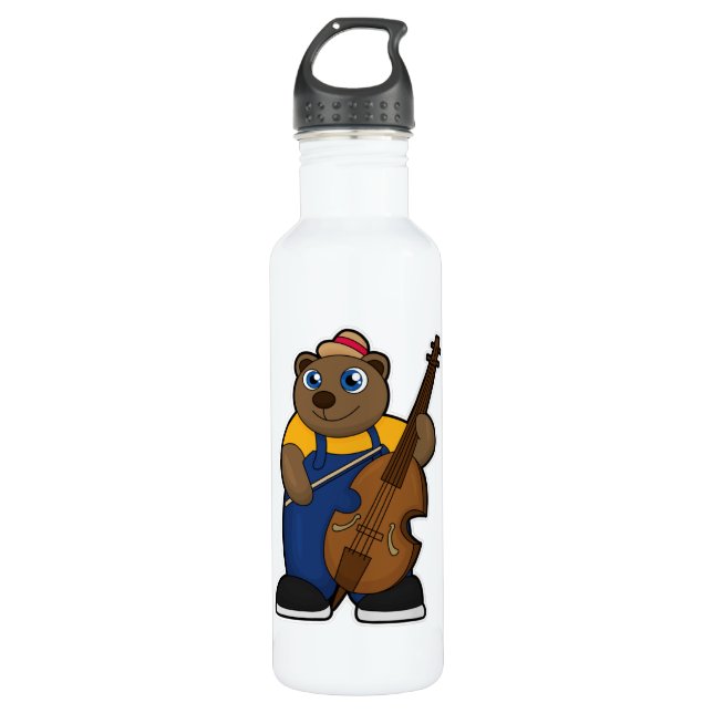 Gitarre als Musiker Edelstahlflasche (Vorderseite)