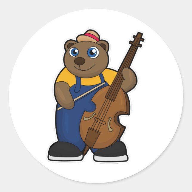 Gitarre als Musiker Runder Aufkleber (Vorderseite)