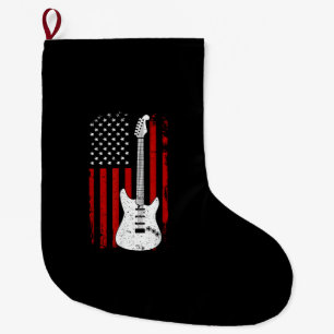 Gitarre Amerikanisch US-Flagge Musik-Player E-Gita Großer Weihnachtsstrumpf