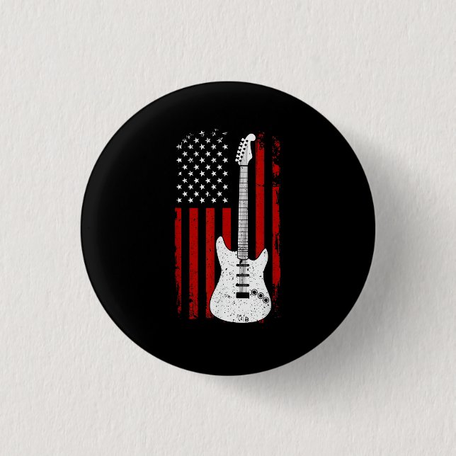 Gitarre Amerikanische US-Flagge Musik-Player E-Git Button (Vorderseite)