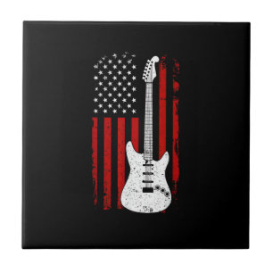 Gitarre Amerikanische US-Flagge Musik-Player E-Git Fliese