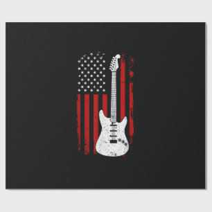 Gitarre Amerikanische US-Flagge Musik-Player Elekt Geschenkpapier
