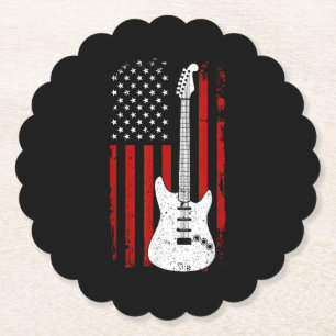 Gitarre Amerikanische US-Flagge Musik-Player Elekt Untersetzer