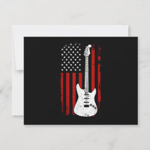 Gitarre Amerikanischer US-Flagge Musik-Player E-Gi Dankeskarte