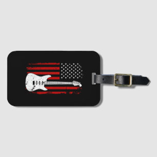Gitarre amerikanischer US-Flagge-Musik-Player-Elek Gepäckanhänger