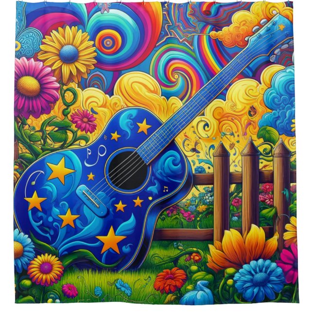 Gitarre Art Duschvorhang (Vorderseite)