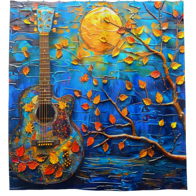 Gitarre Art Duschvorhang (Vorderseite)
