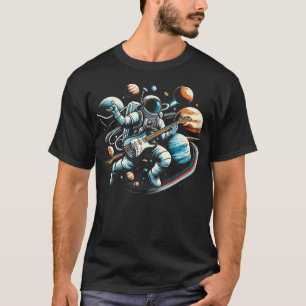 Gitarre Astronaut Astronom Planeten Universum Auße T-Shirt