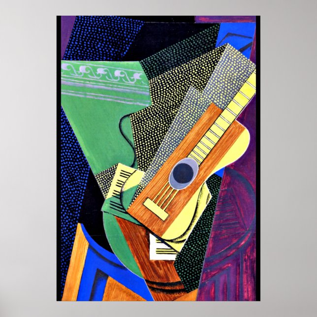 Gitarre auf einem Tisch Poster (Vorne)