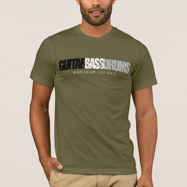 Gitarre, Baß, trommelt T - Shirt (Vorderseite)