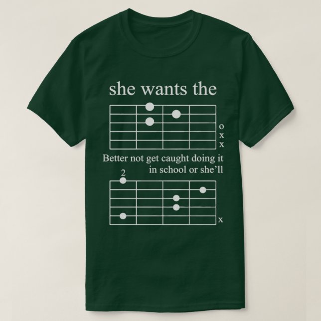 Gitarre besser erwischen Akkord T-Shirt (Design vorne)