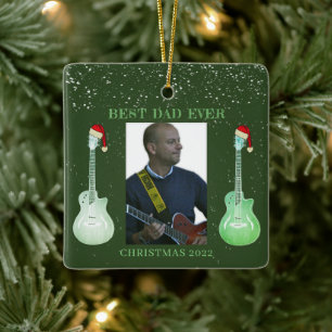 Gitarre Bester Vater Weihnachten 2022 Keramikornament