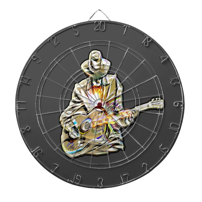 Gitarre Blues Mann - Feel it Dartscheibe (vorne)