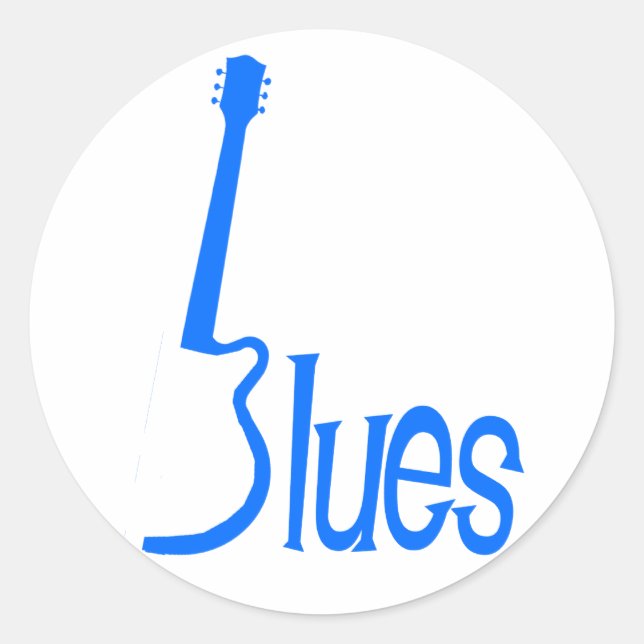 Gitarre Blues Runder Aufkleber (Vorderseite)